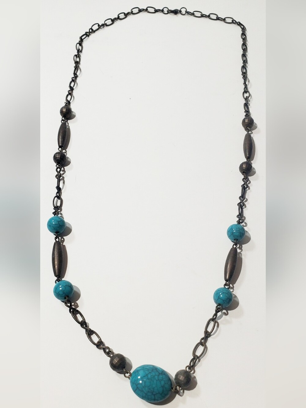 Turquoise Bead Chain Necklace - Women Jewelry
